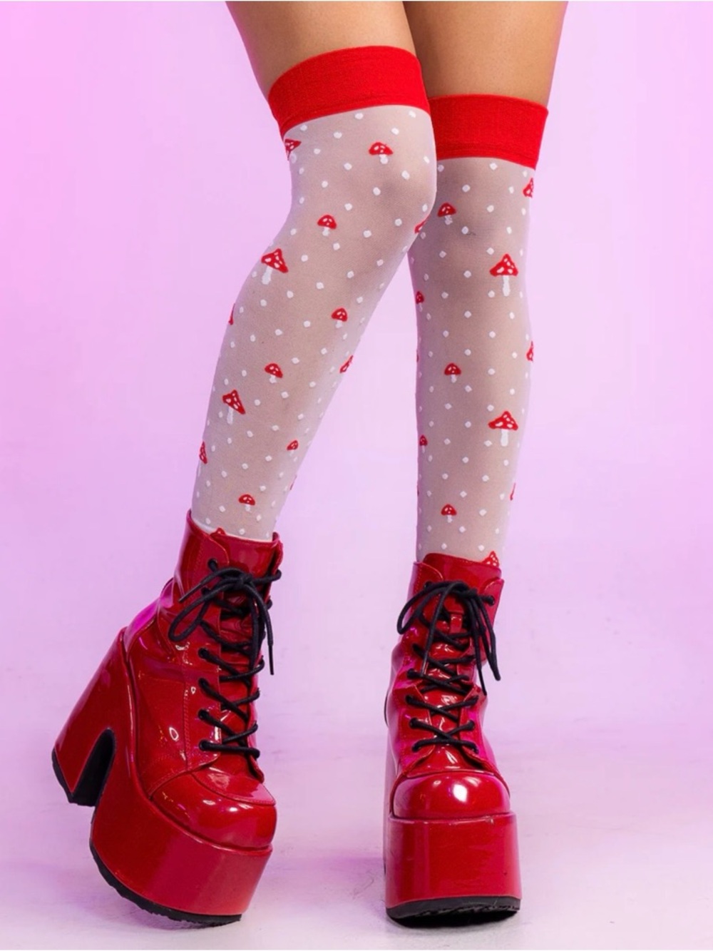 *BRAND NEW*Thigh high Mushroom Socks
